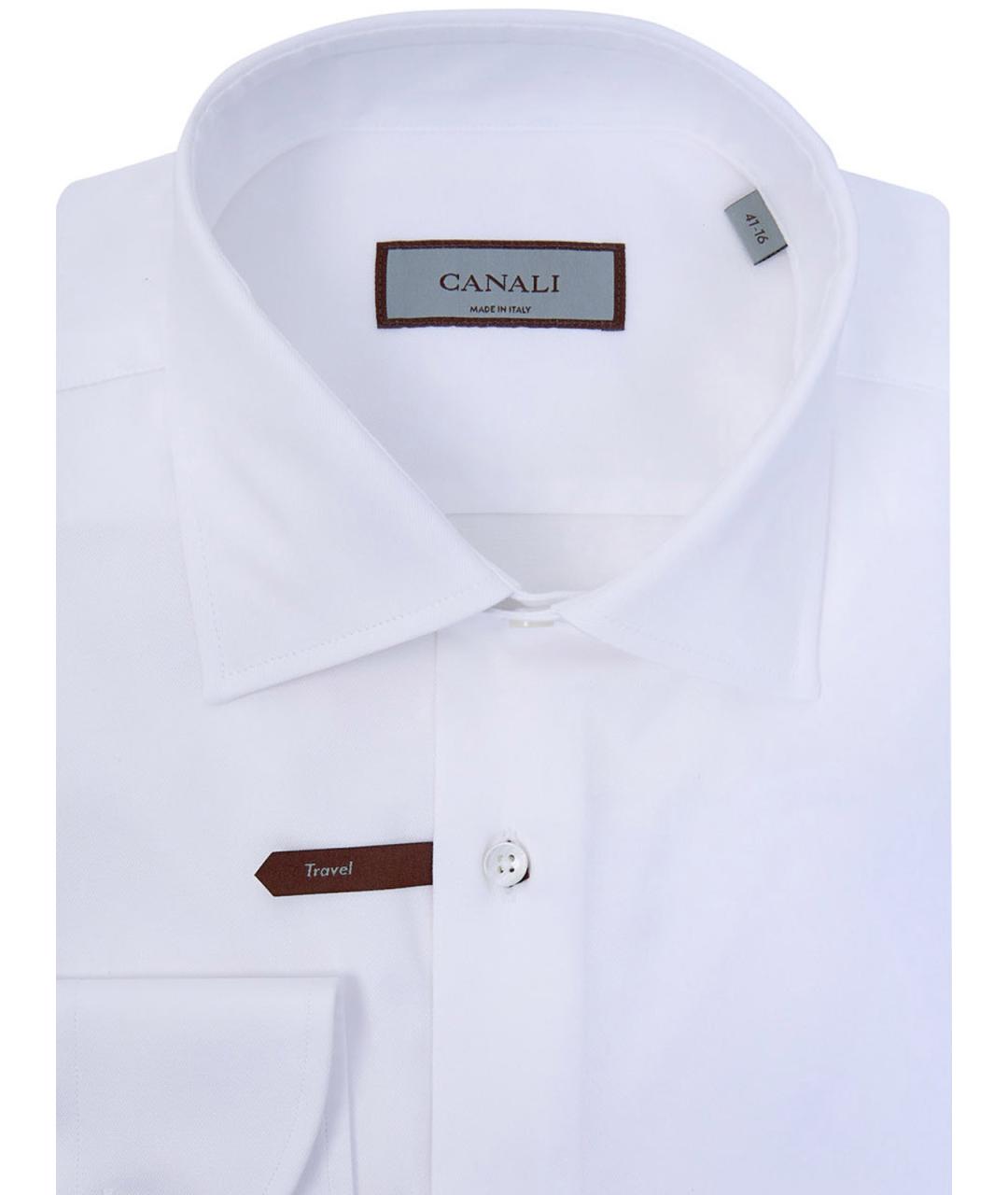 CANALI Белая хлопковая классическая рубашка, фото 2
