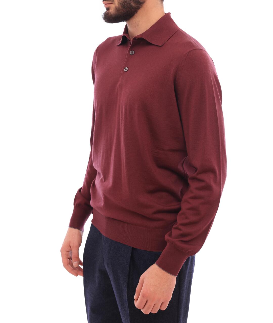 BRUNELLO CUCINELLI Бордовый шерстяной джемпер / свитер, фото 5