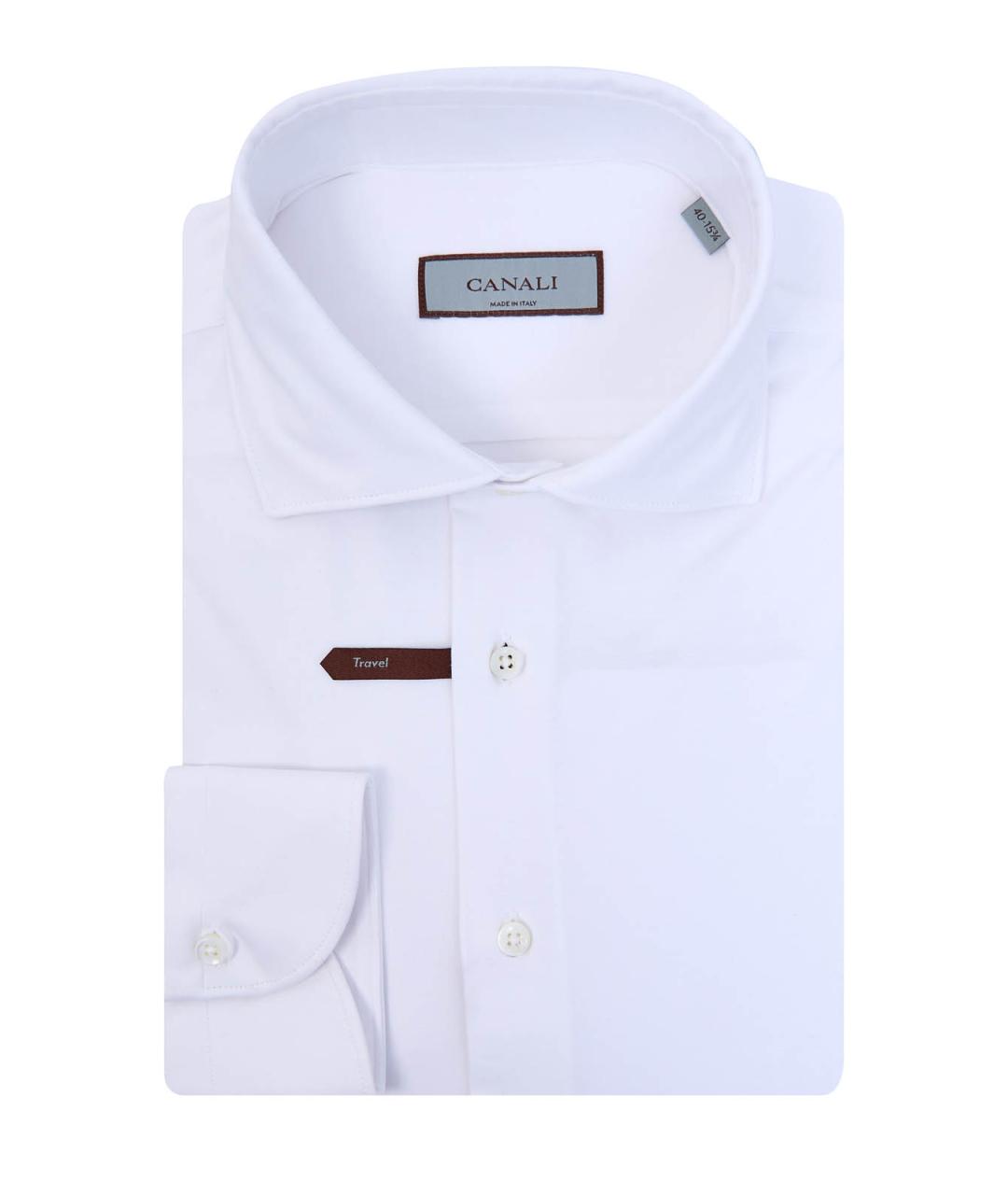 CANALI Белая хлопковая классическая рубашка, фото 1