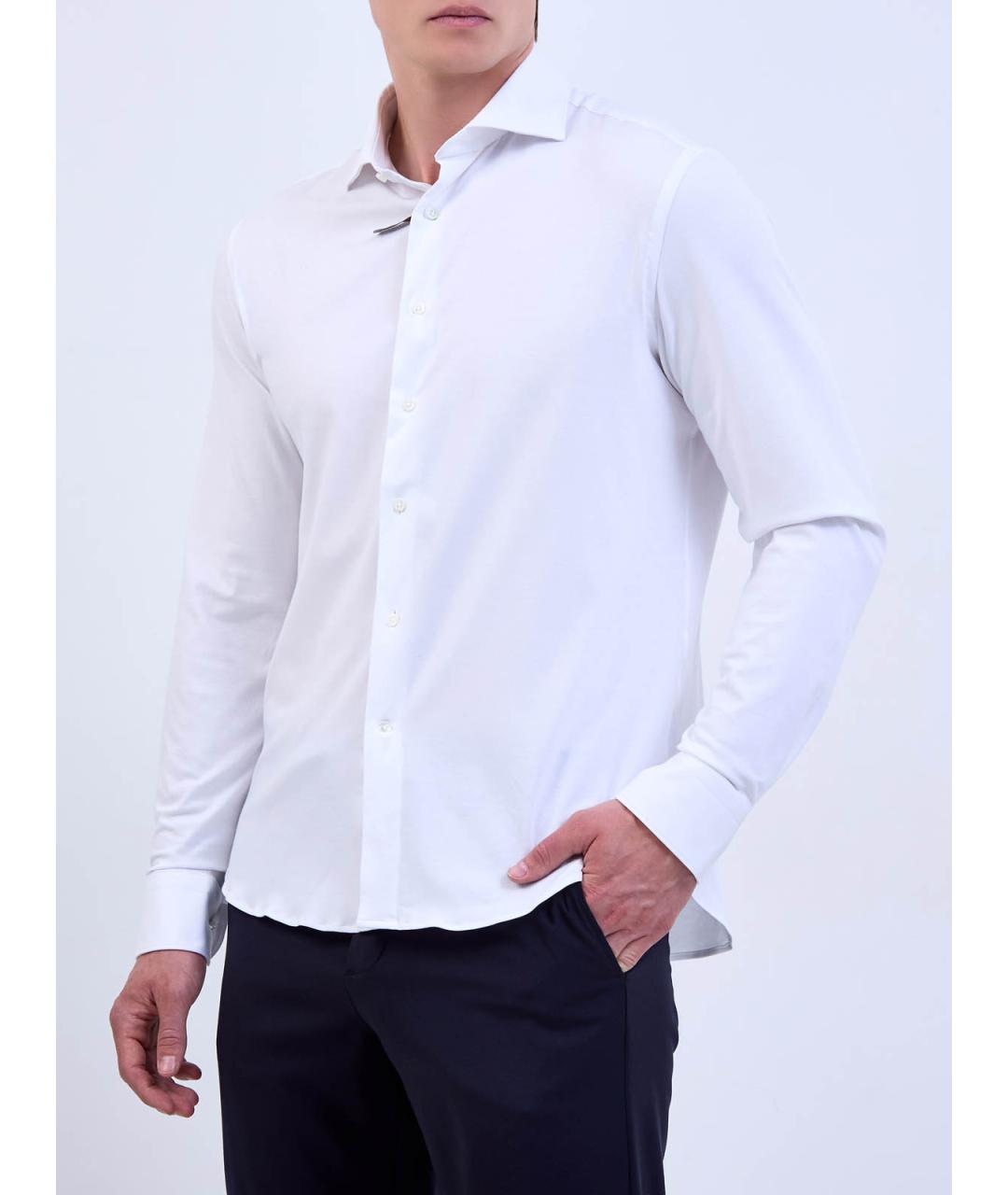 CANALI Белая хлопковая классическая рубашка, фото 3