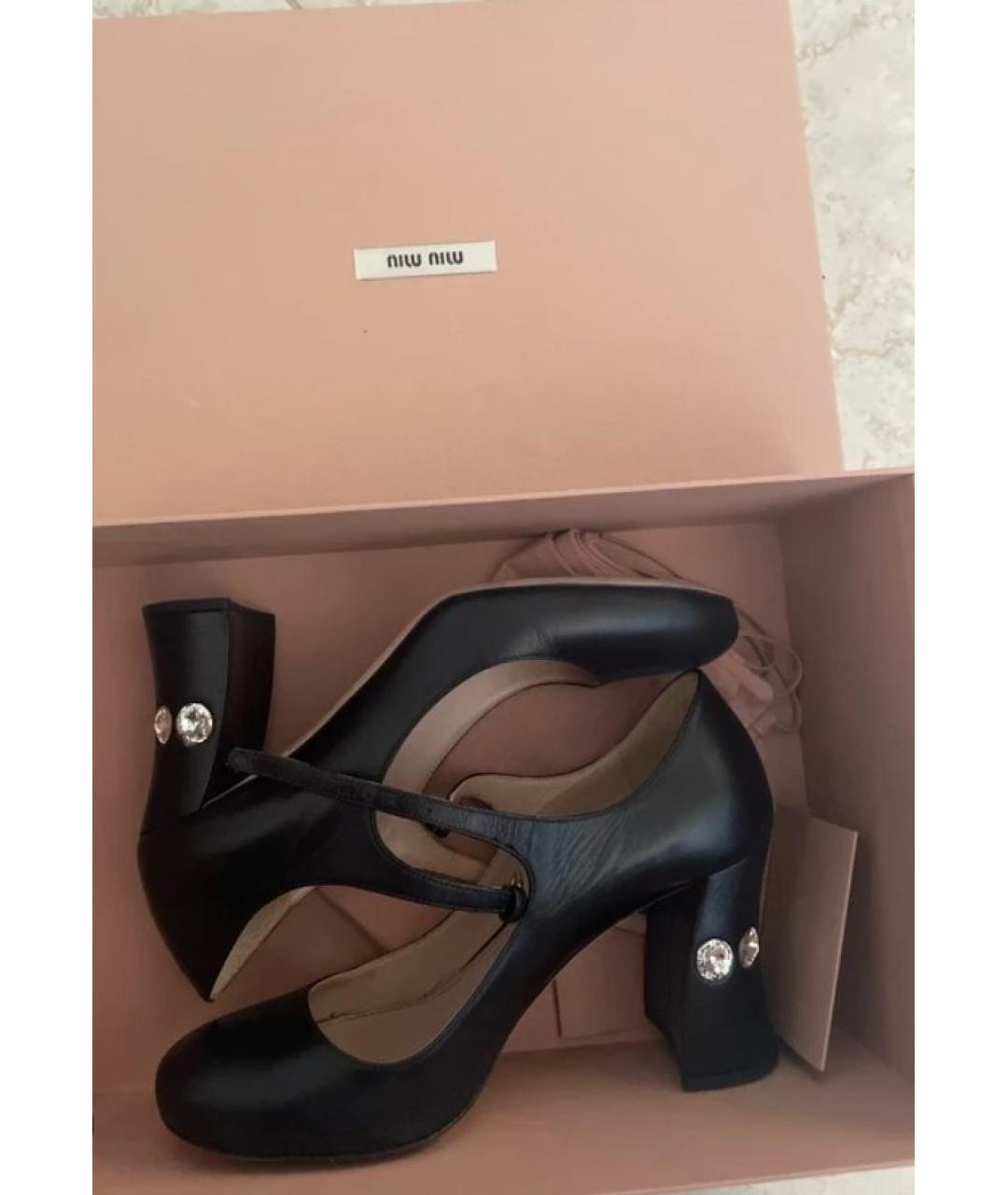 MIU MIU Черные кожаные туфли, фото 5