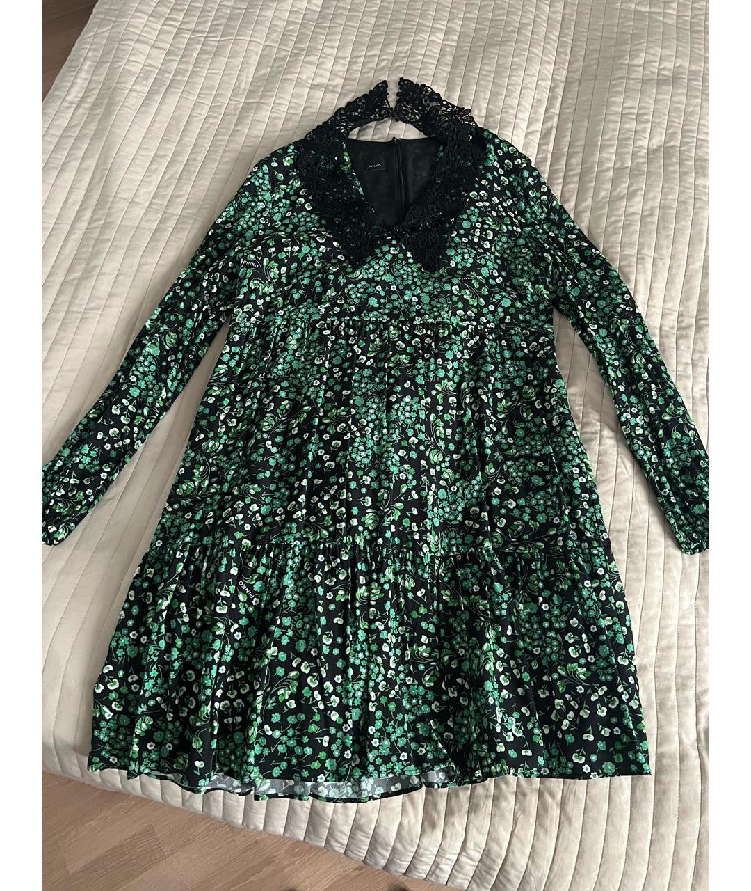 PINKO Зеленое вискозное повседневное платье, фото 4