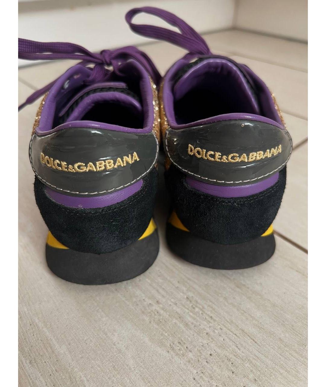 DOLCE&GABBANA Мульти замшевые кроссовки, фото 4