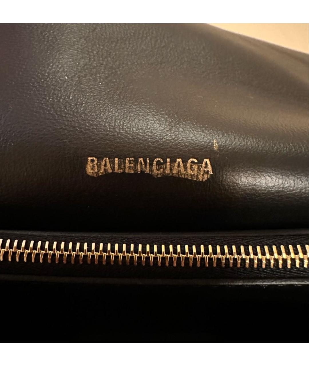 BALENCIAGA Черная кожаная сумка через плечо, фото 6