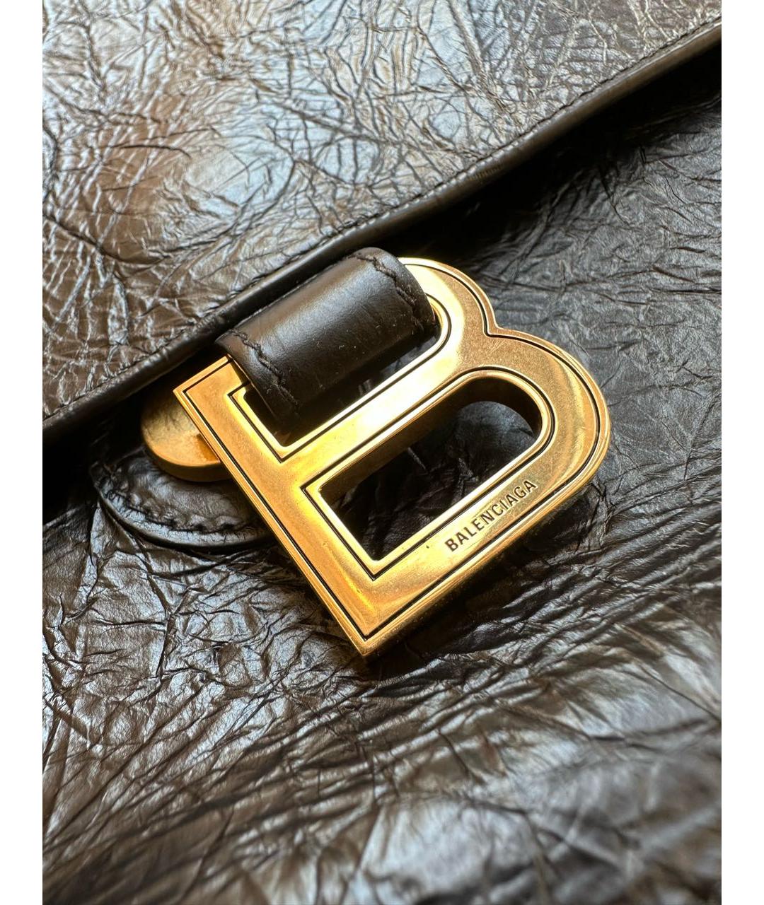 BALENCIAGA Черная кожаная сумка через плечо, фото 4