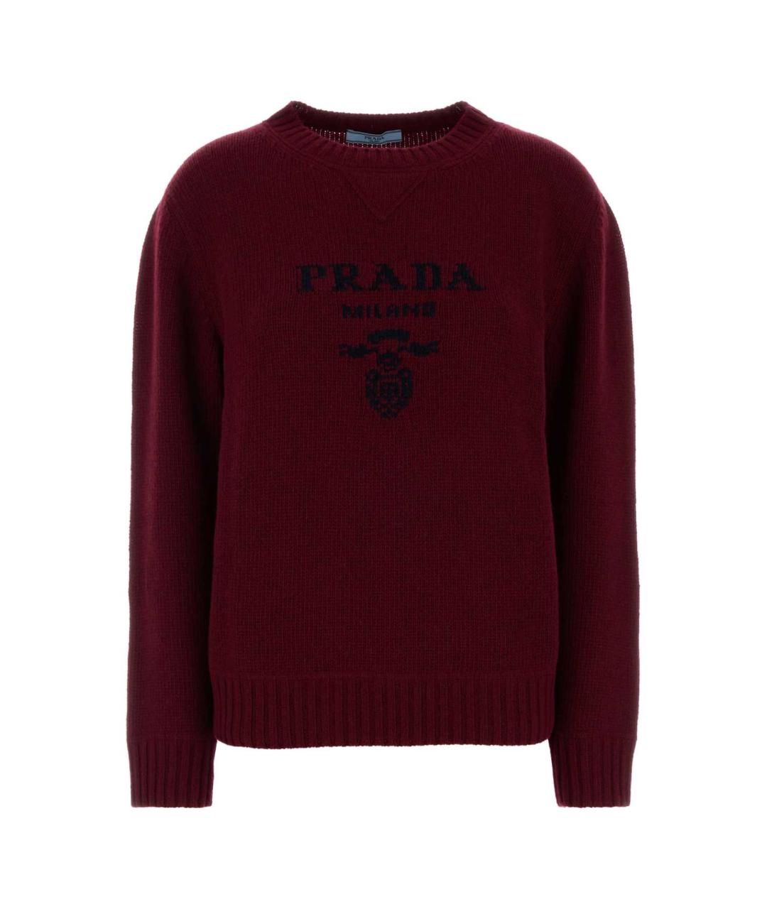 PRADA Бордовый шерстяной джемпер / свитер, фото 1