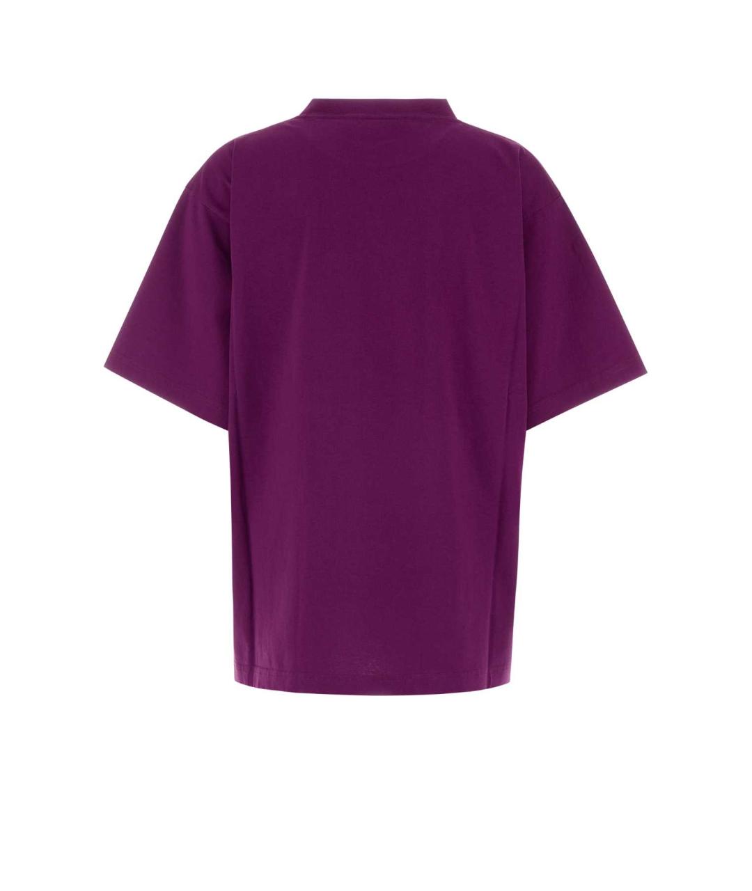 BALENCIAGA Фиолетовая хлопковая футболка, фото 2