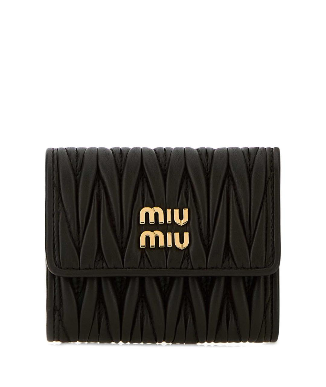 MIU MIU Черный кожаный кошелек, фото 1