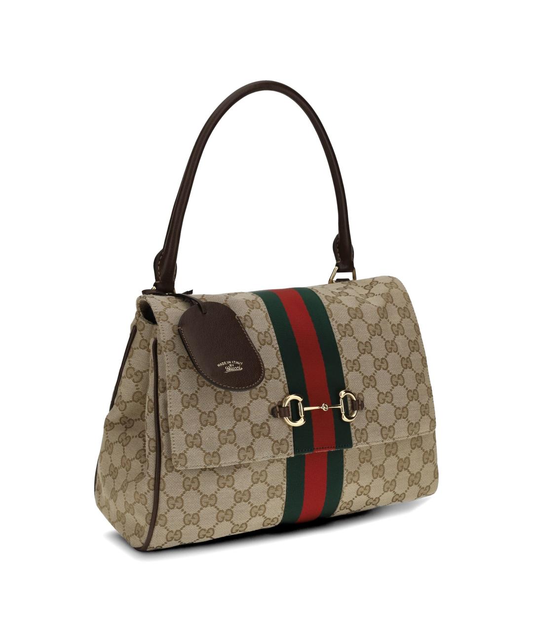 GUCCI Бежевая тканевая сумка через плечо, фото 3