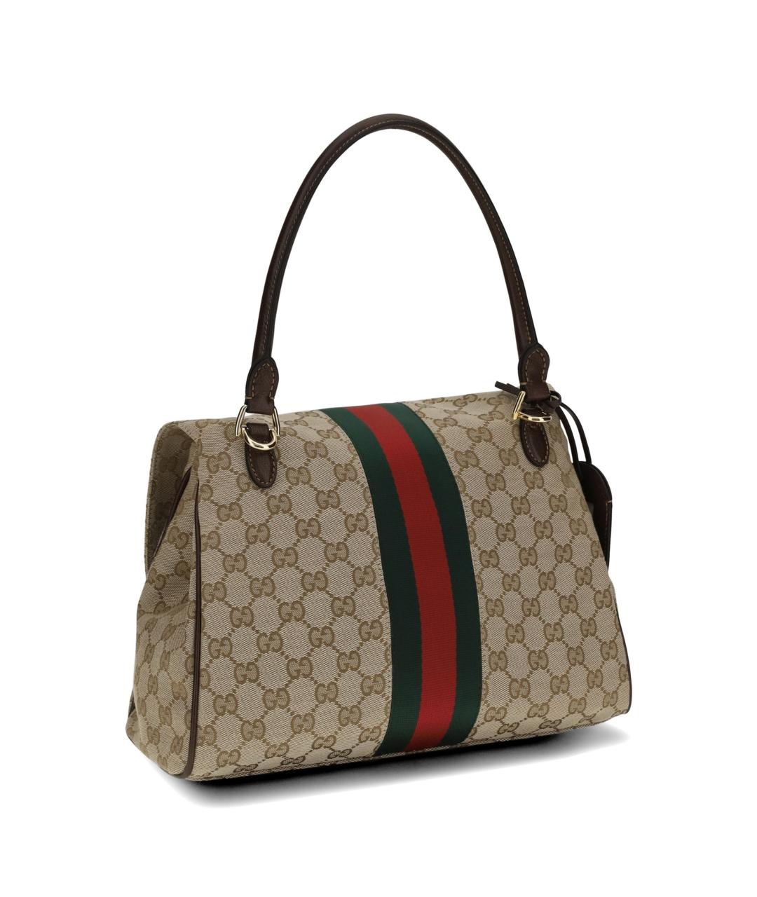 GUCCI Бежевая тканевая сумка через плечо, фото 2