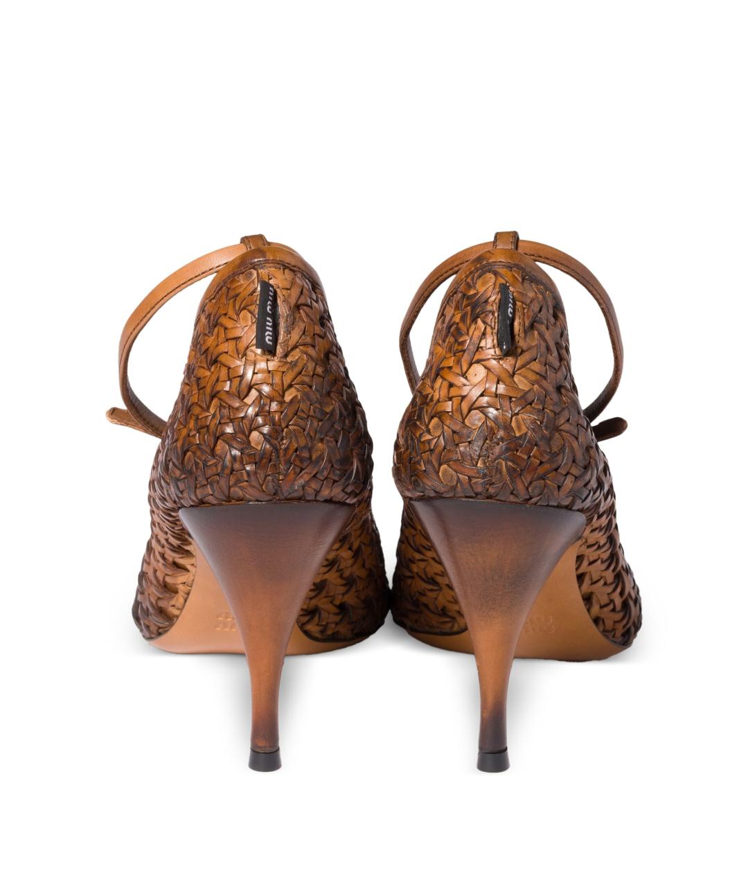 MIU MIU Коричневые кожаные туфли, фото 4