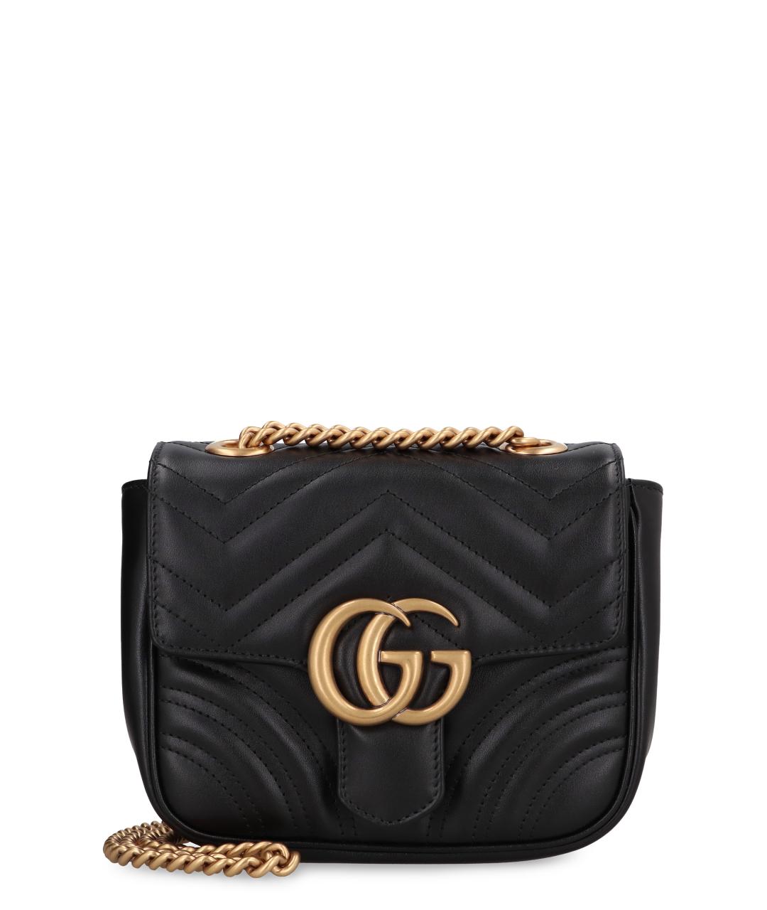 GUCCI Черная кожаная сумка через плечо, фото 1