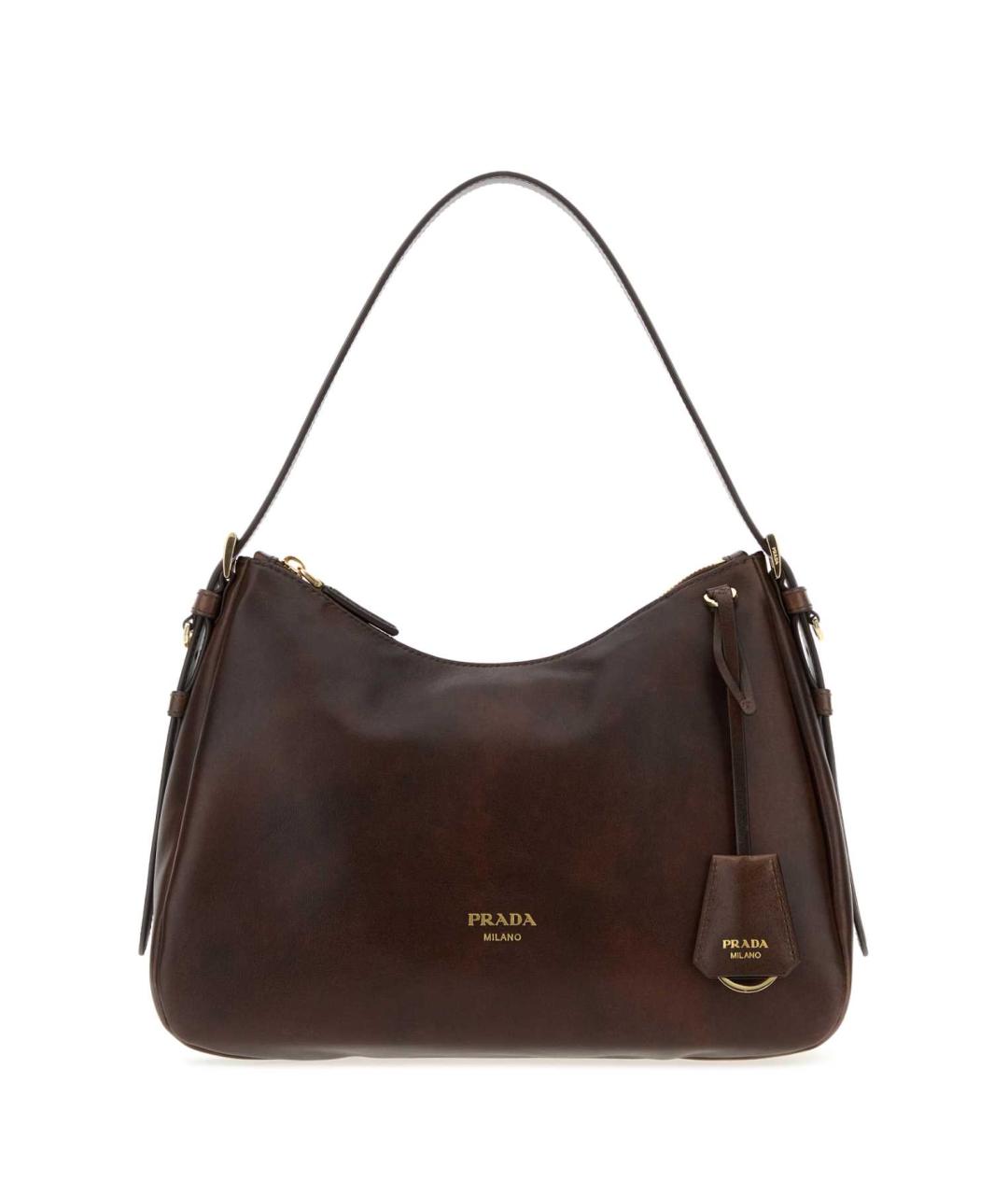 PRADA Коричневая кожаная сумка через плечо, фото 1