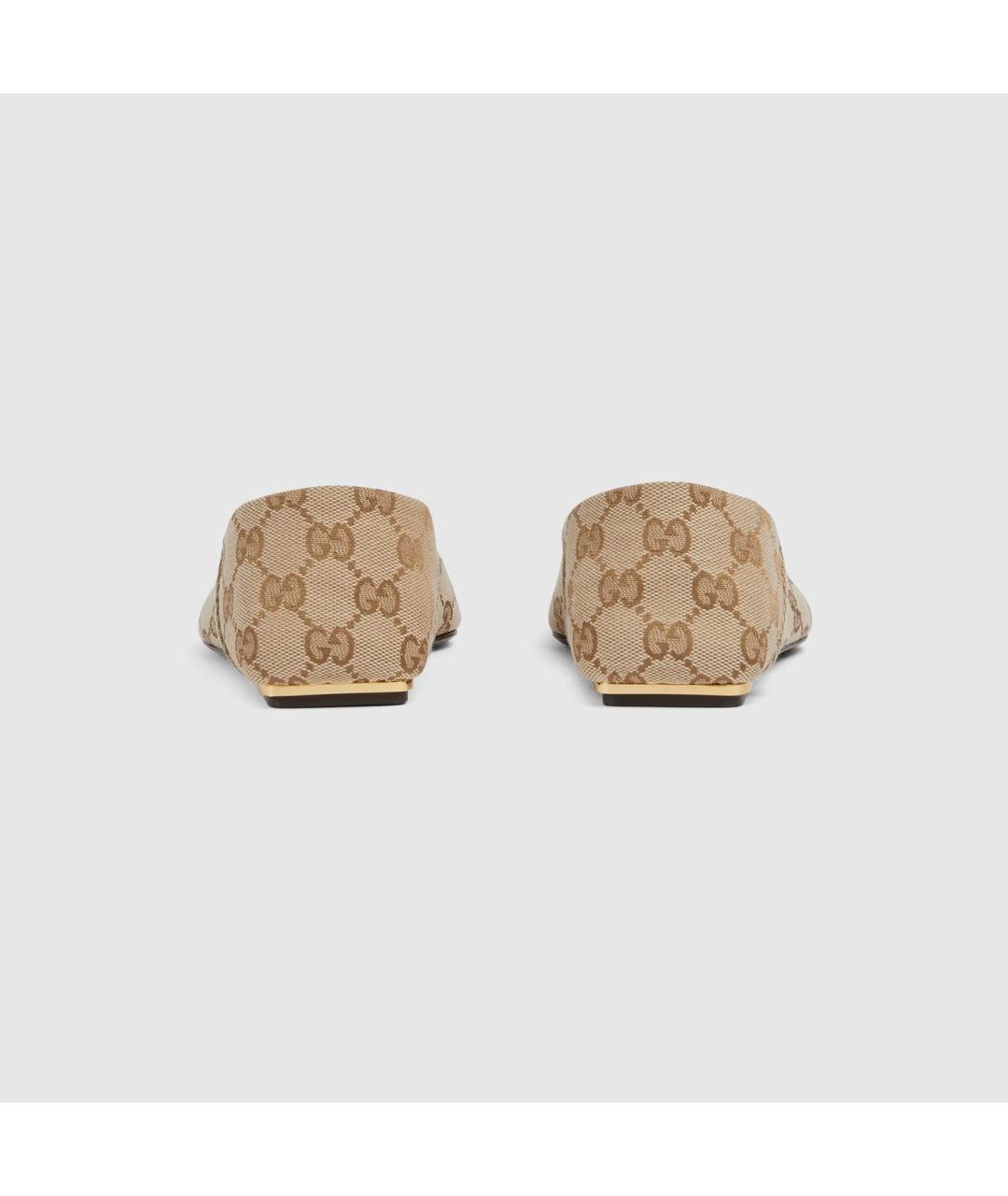 GUCCI Бежевые текстильные балетки, фото 4