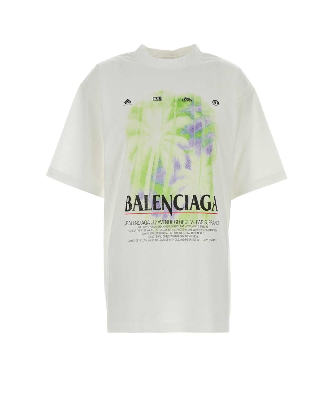 BALENCIAGA Белая хлопковая футболка, фото 1