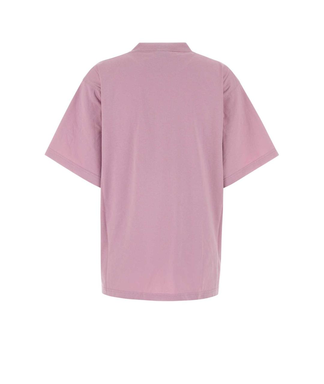 BALENCIAGA Розовая хлопковая футболка, фото 2