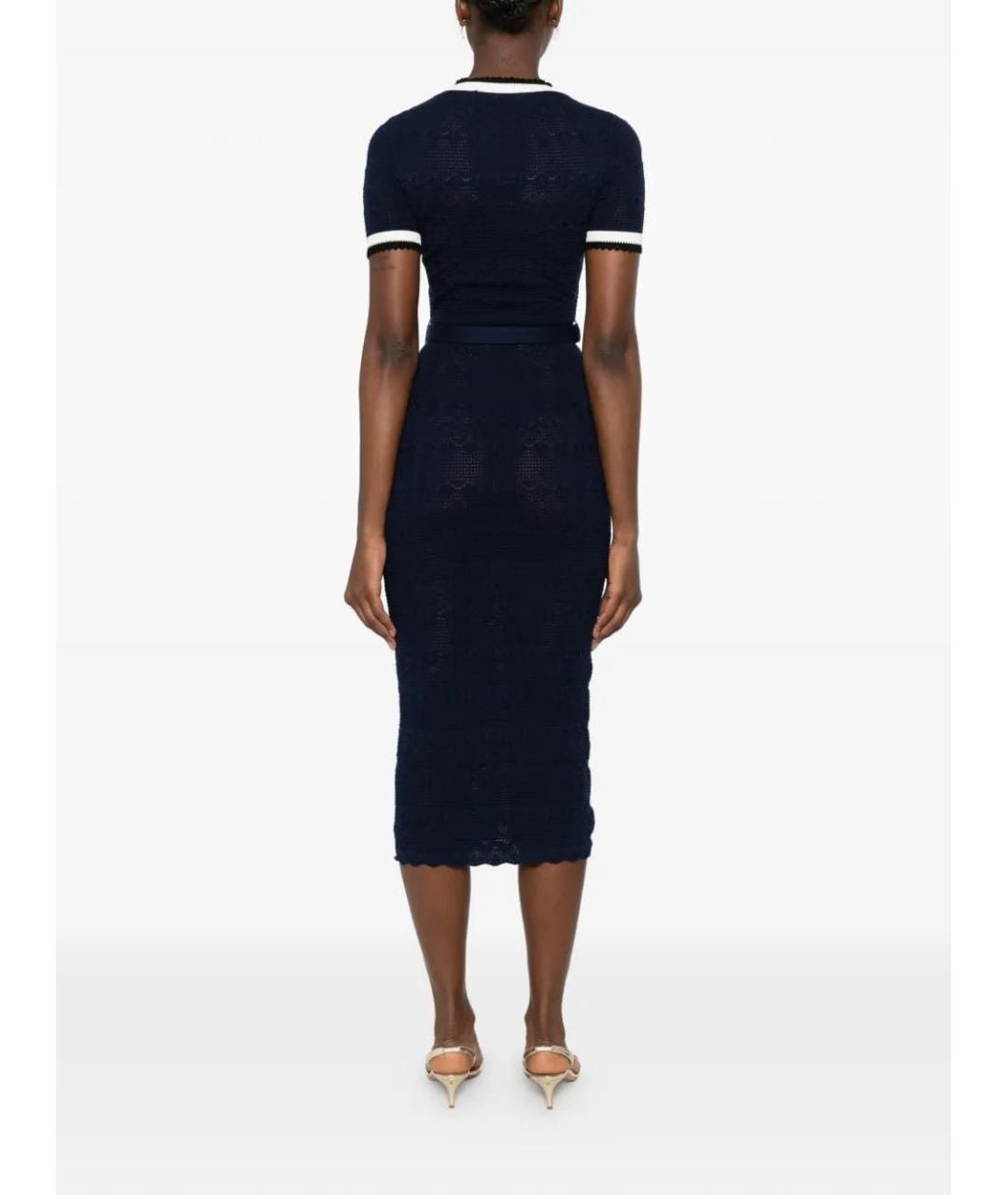 SELF-PORTRAIT Синее полиэстеровое повседневное платье, фото 4