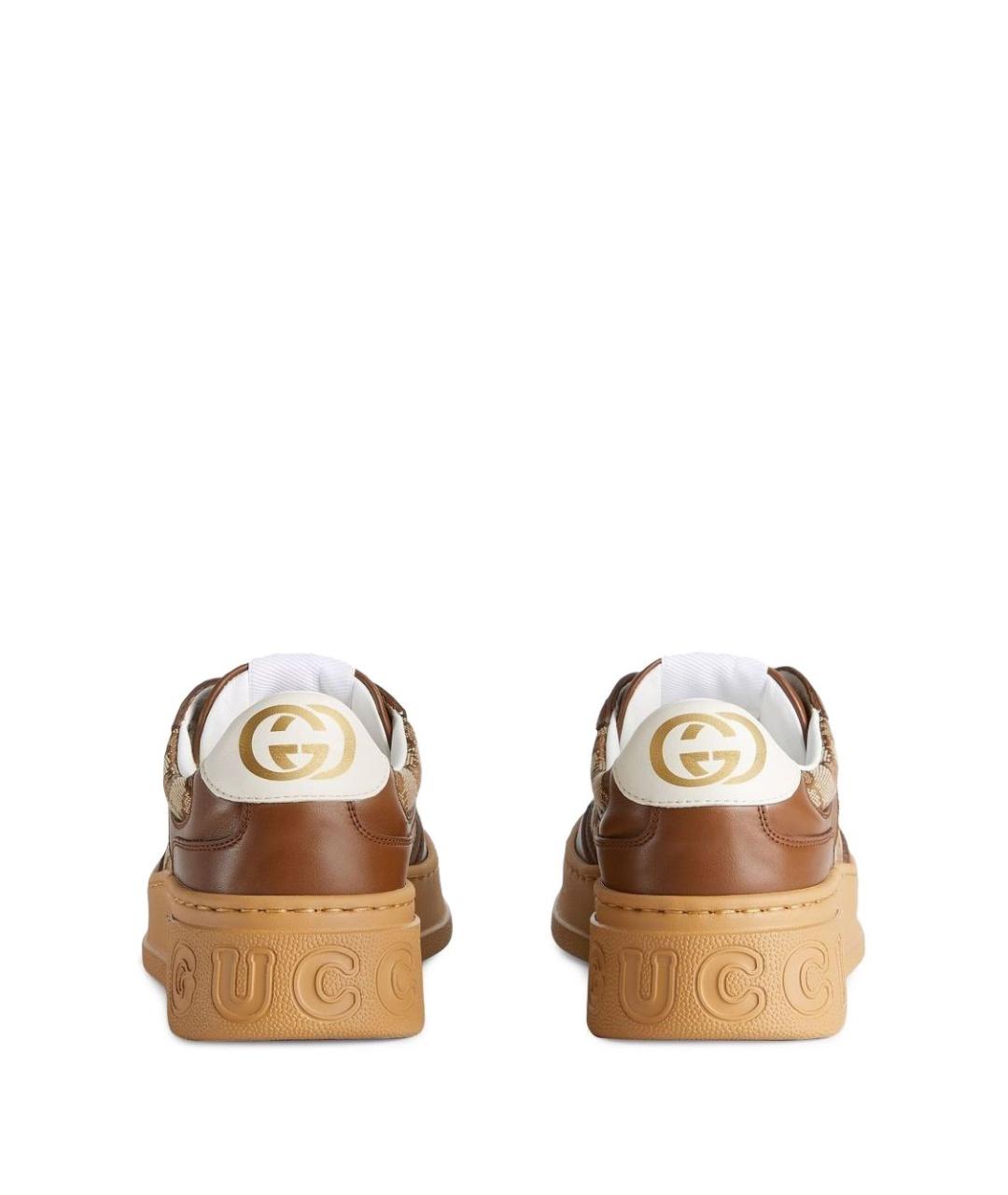 GUCCI Коричневые кожаные кроссовки, фото 4