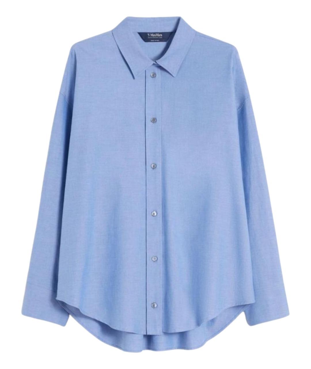 'S MAX MARA Голубая хлопковая рубашка, фото 1
