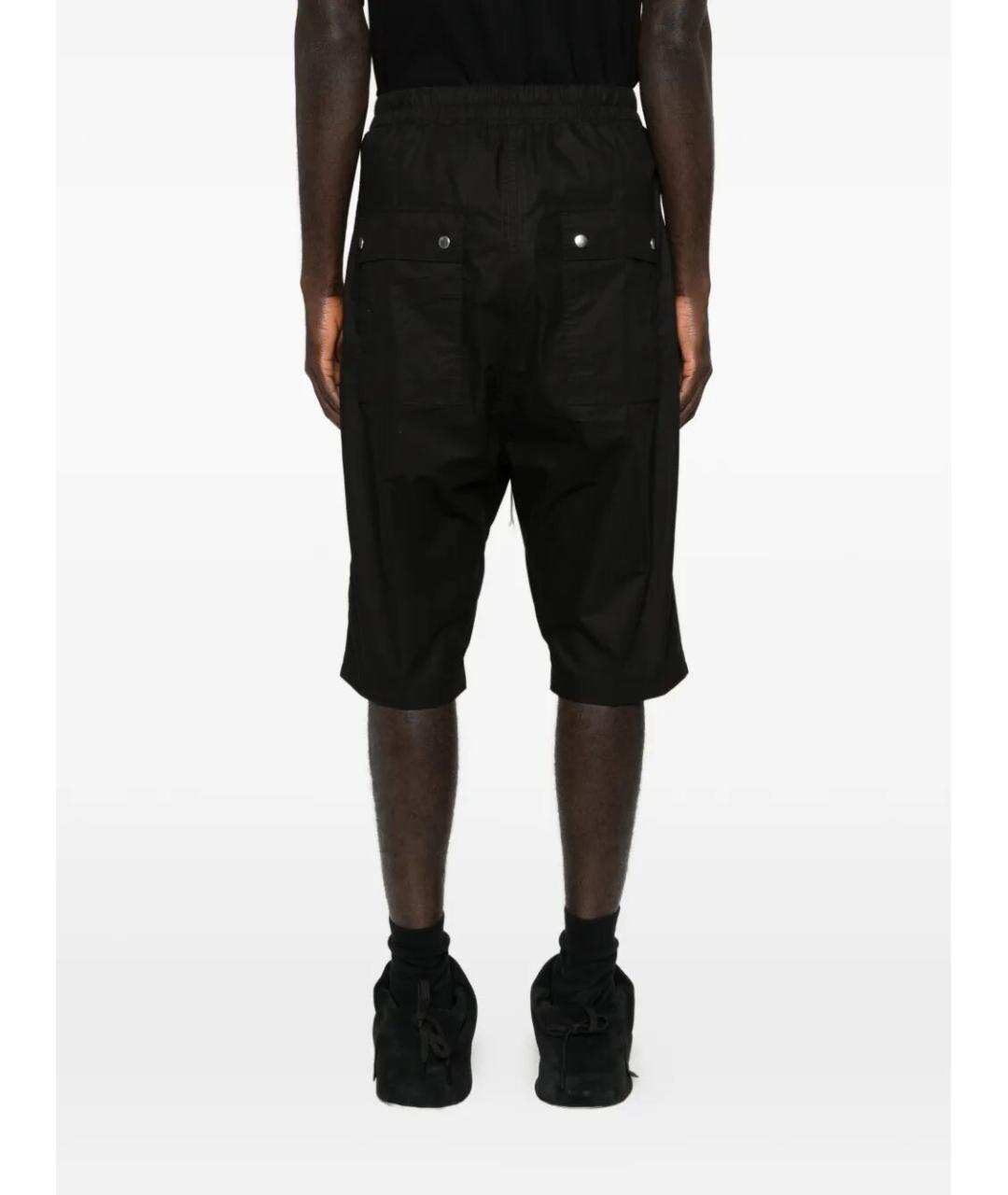 RICK OWENS Черные хлопковые шорты, фото 2