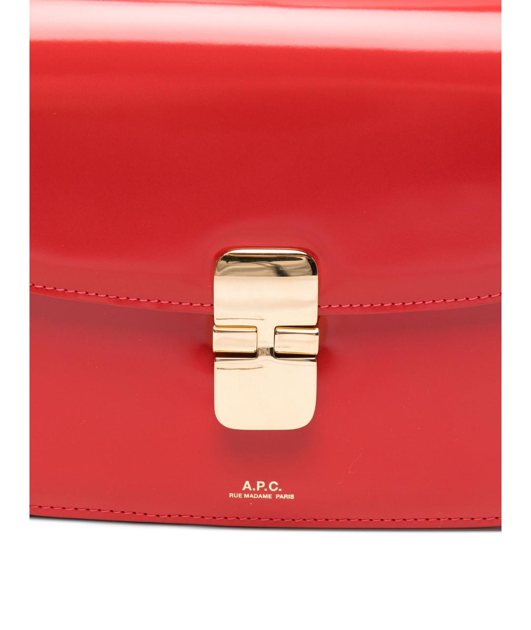 A.P.C. Красная кожаная сумка через плечо, фото 5