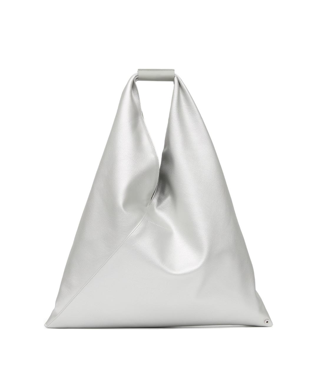 MM6 MAISON MARGIELA Серебряная синтетическая сумка с короткими ручками, фото 1