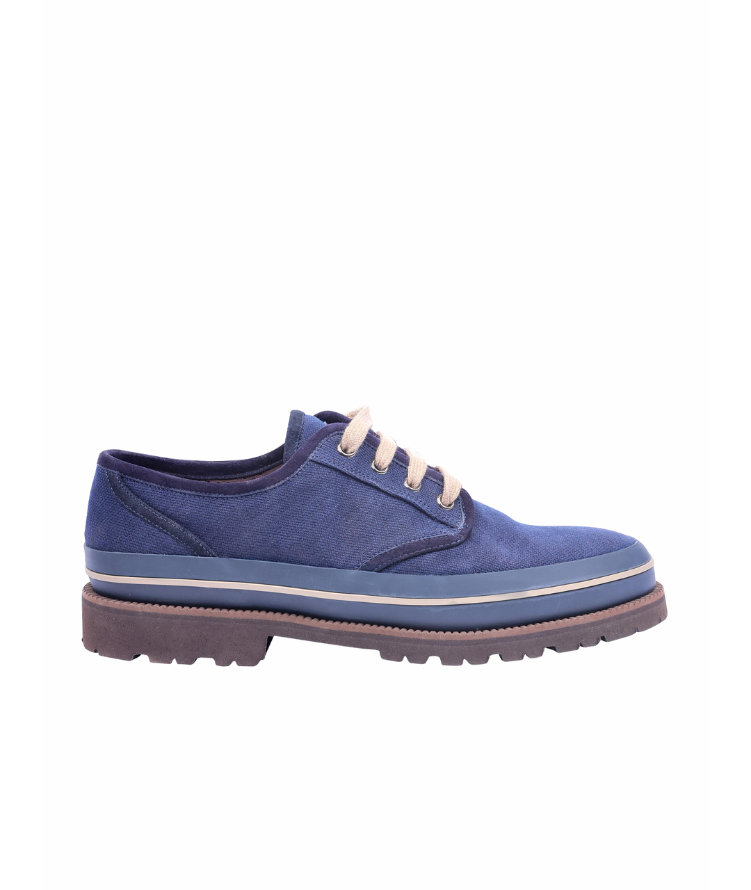 BRUNELLO CUCINELLI Темно-синие текстильные туфли, фото 1