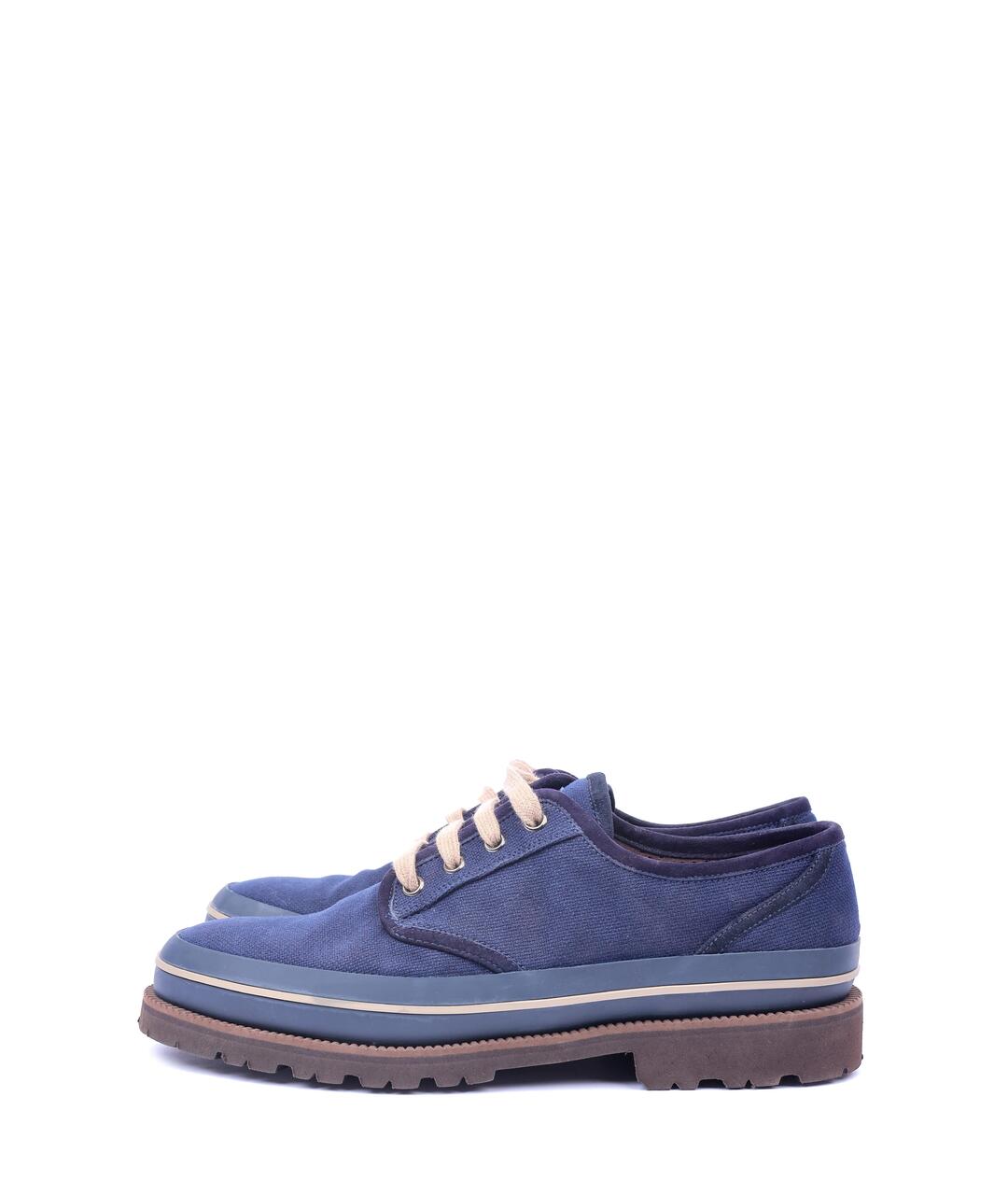 BRUNELLO CUCINELLI Темно-синие текстильные туфли, фото 6