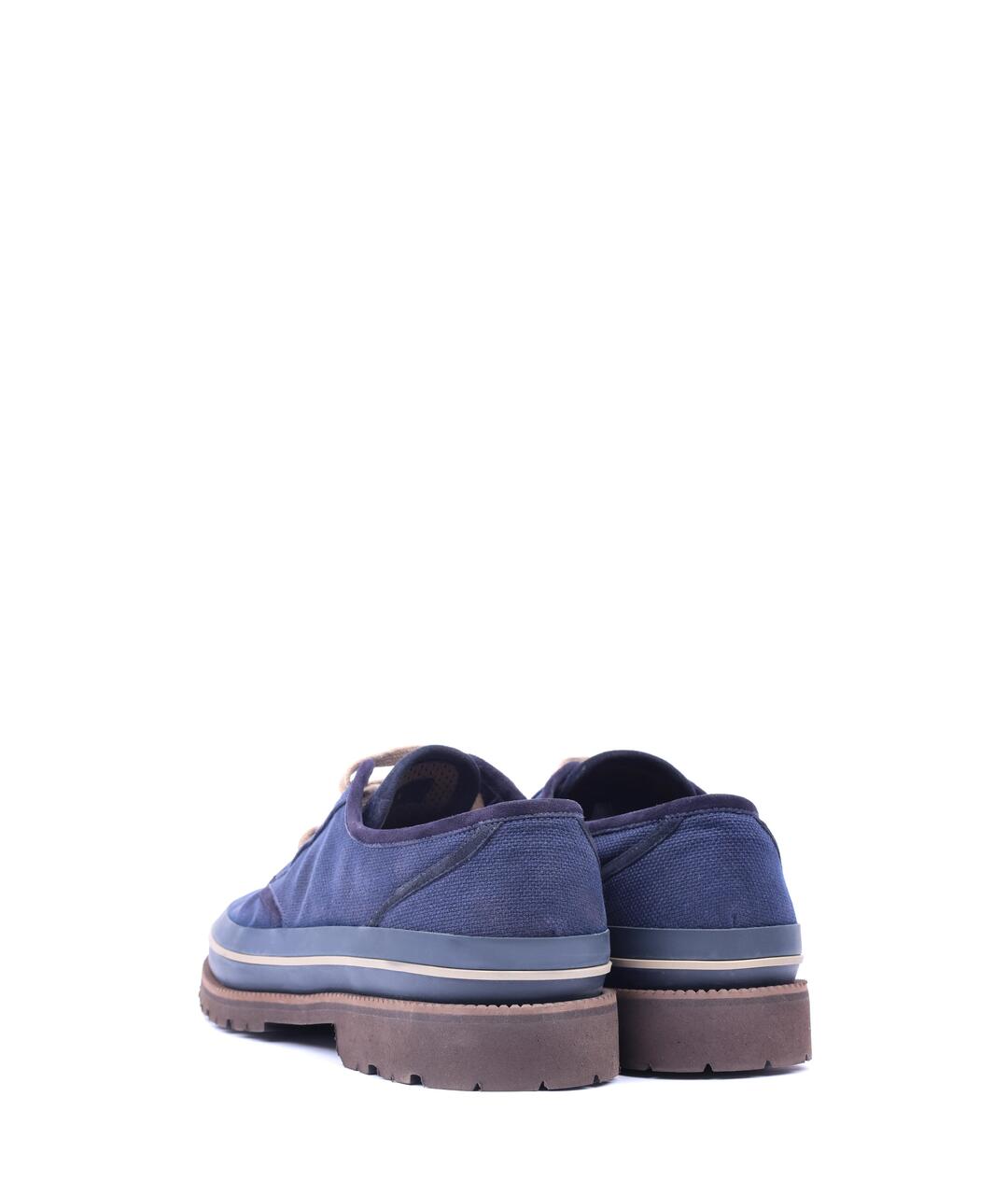BRUNELLO CUCINELLI Темно-синие текстильные туфли, фото 4