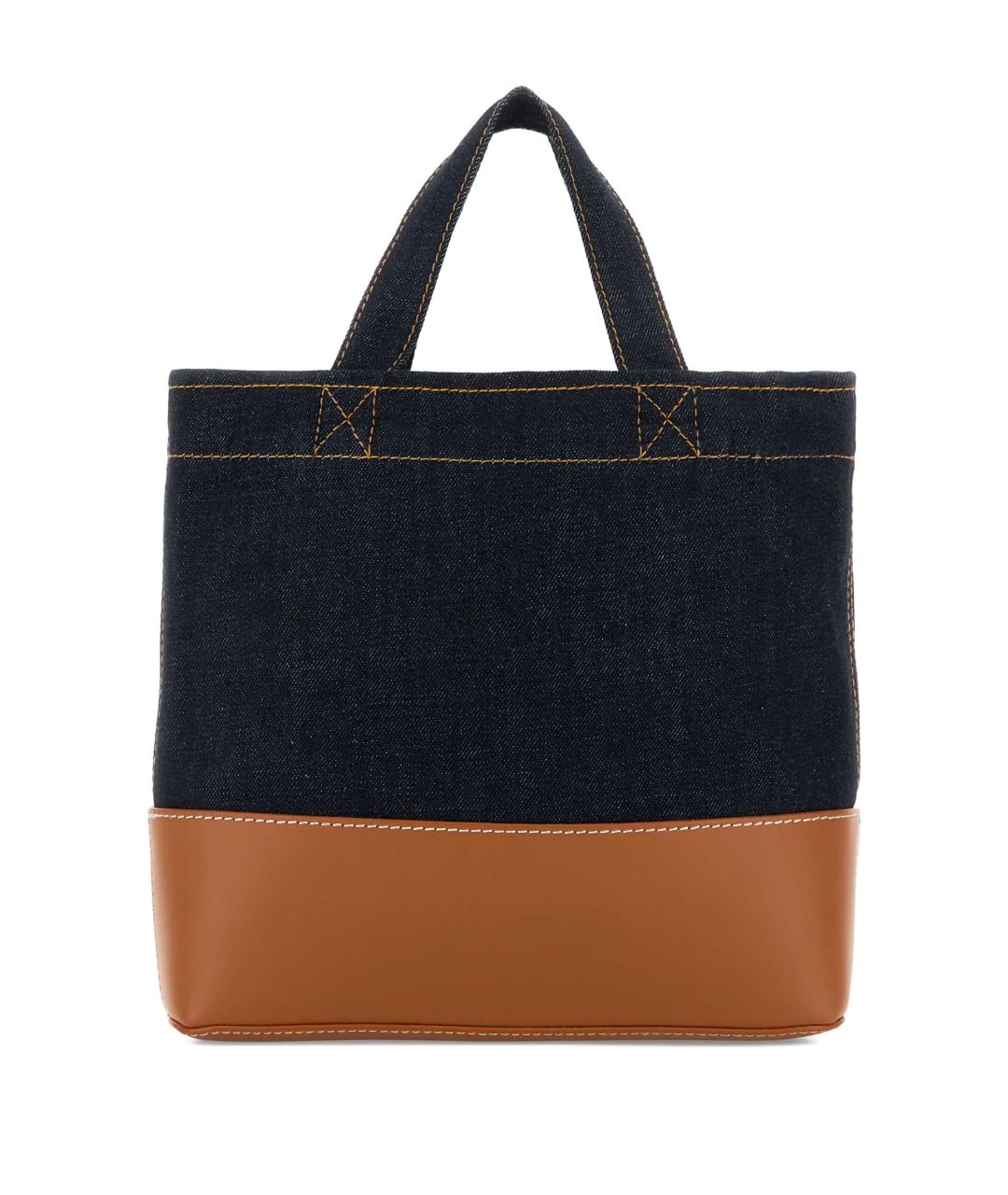 A.P.C. Синяя тканевая сумка тоут, фото 3