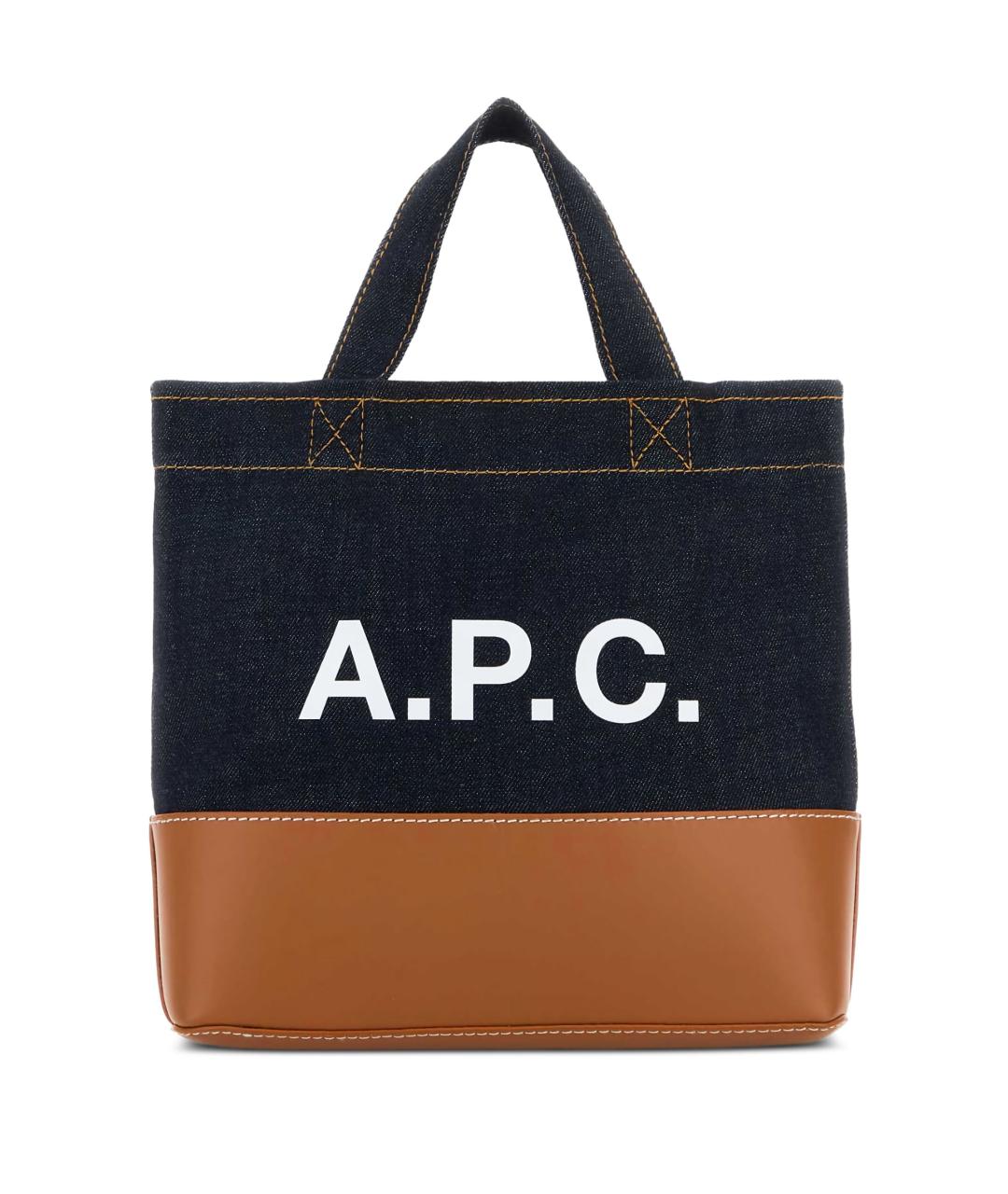 A.P.C. Синяя тканевая сумка тоут, фото 1