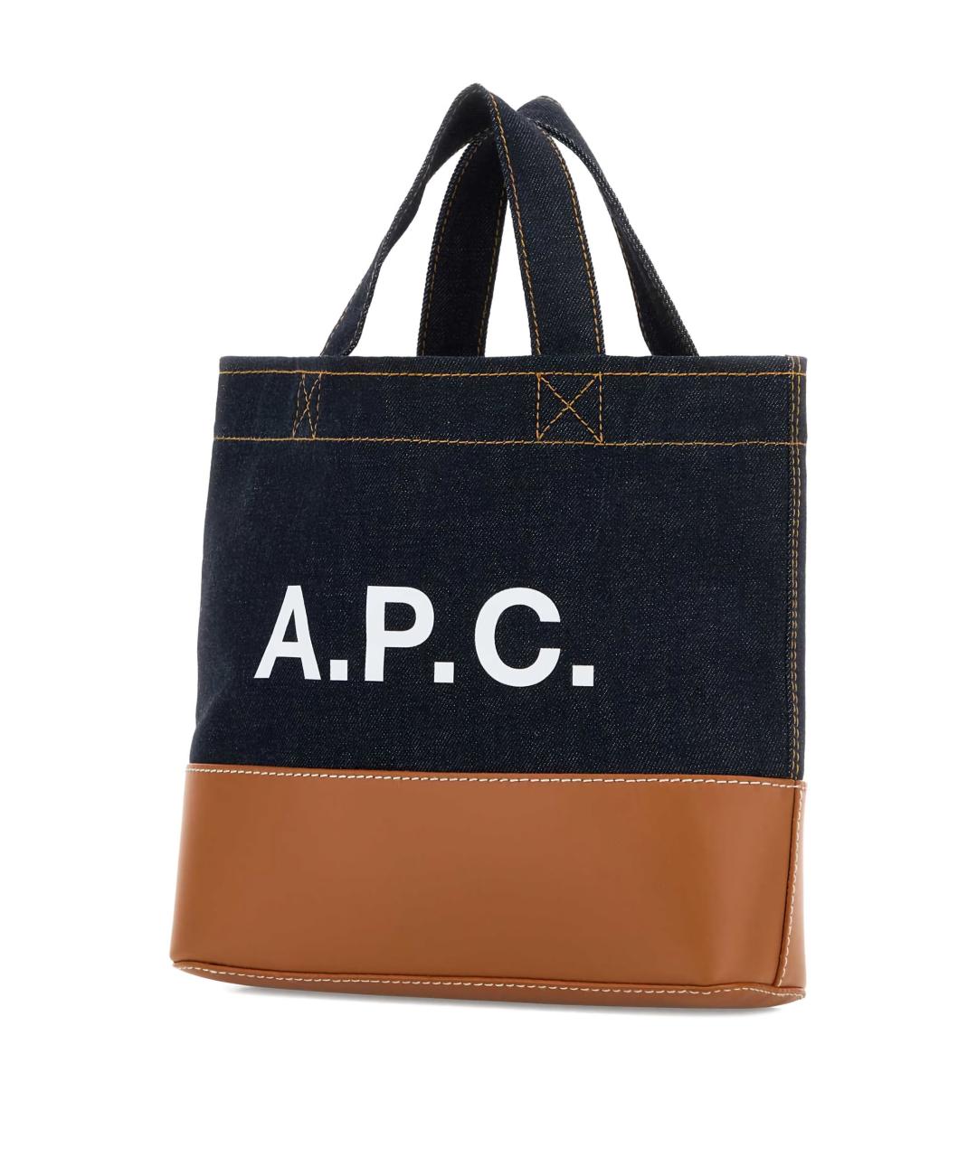 A.P.C. Синяя тканевая сумка тоут, фото 2