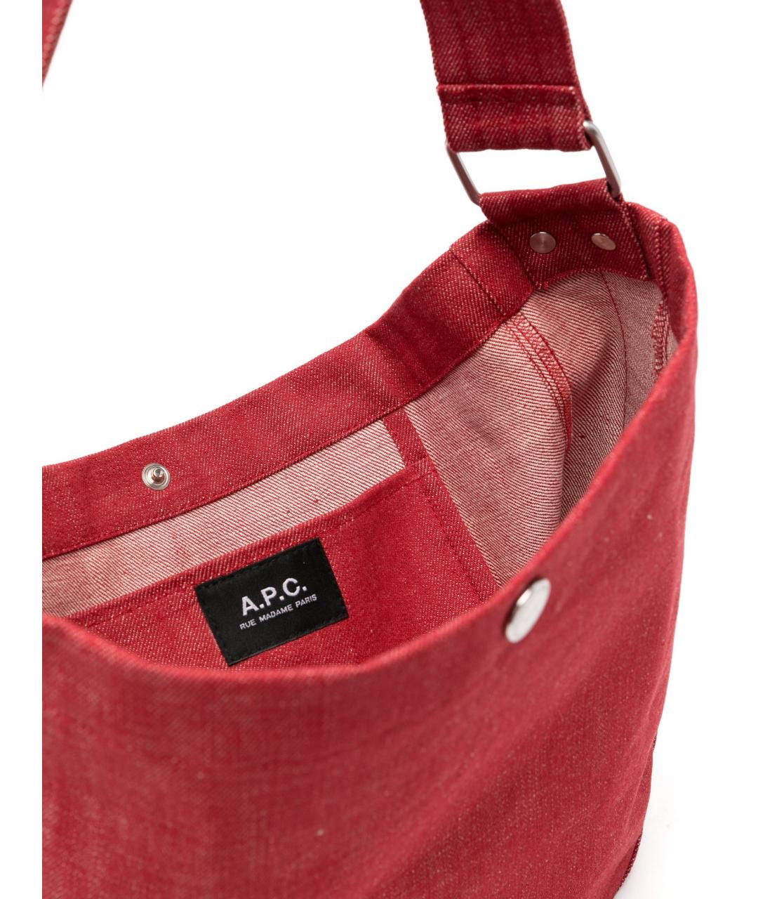 A.P.C. Красная хлопковая сумка через плечо, фото 2