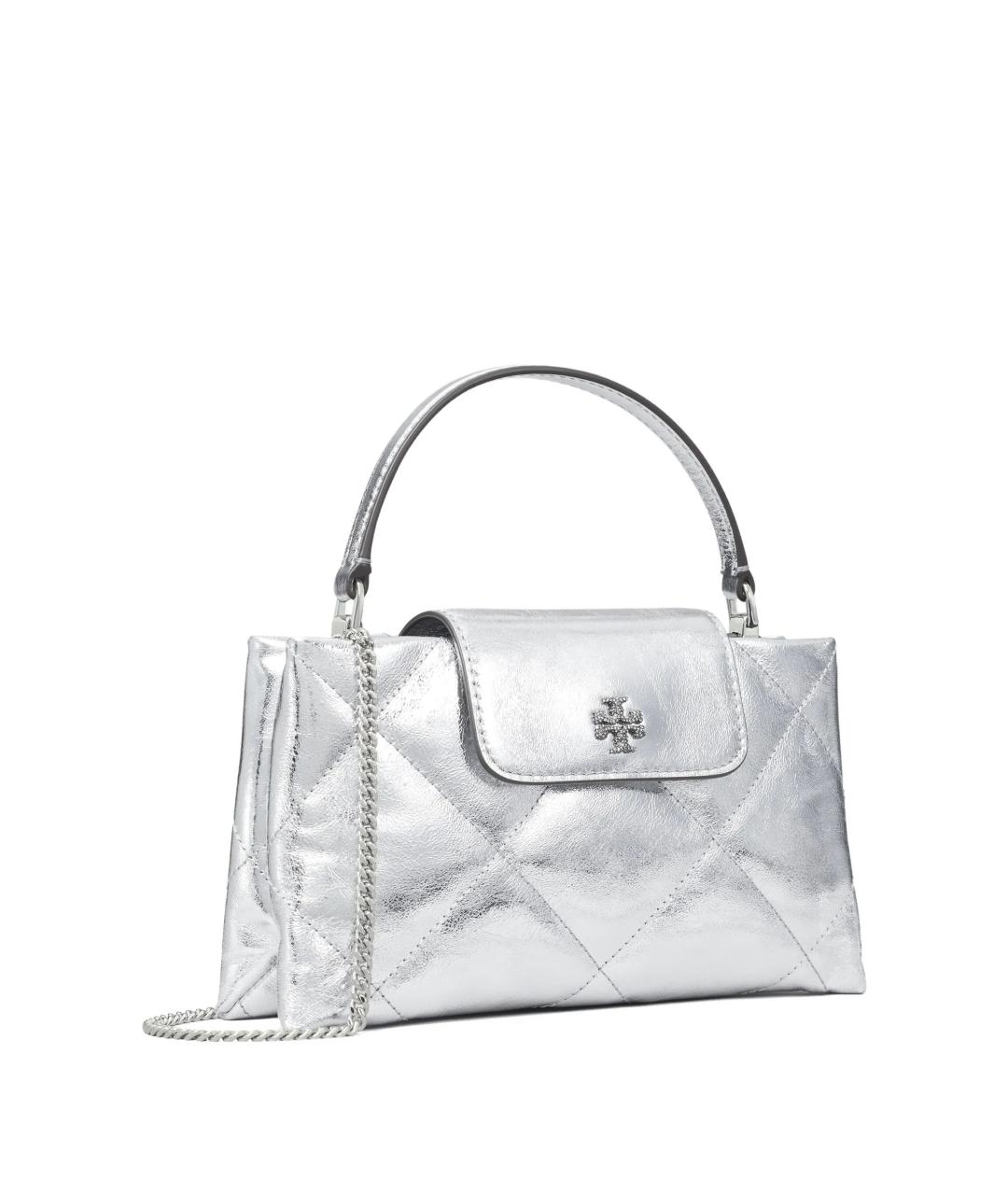 TORY BURCH Серебряная синтетическая сумка с короткими ручками, фото 3