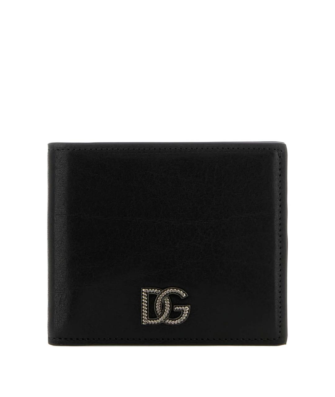 DOLCE&GABBANA Черный кожаный кошелек, фото 1