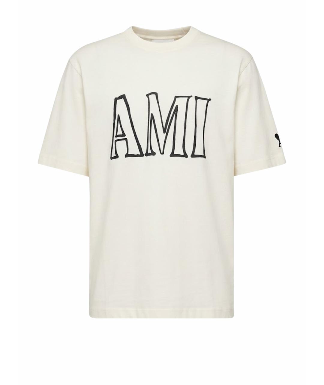 Ami Paris Бежевая футболка, фото 1