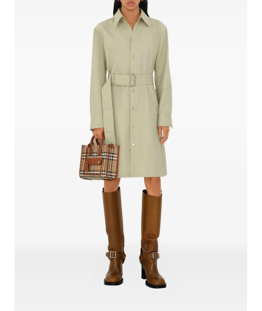 BURBERRY Бежевая хлопковая сумка тоут, фото 2