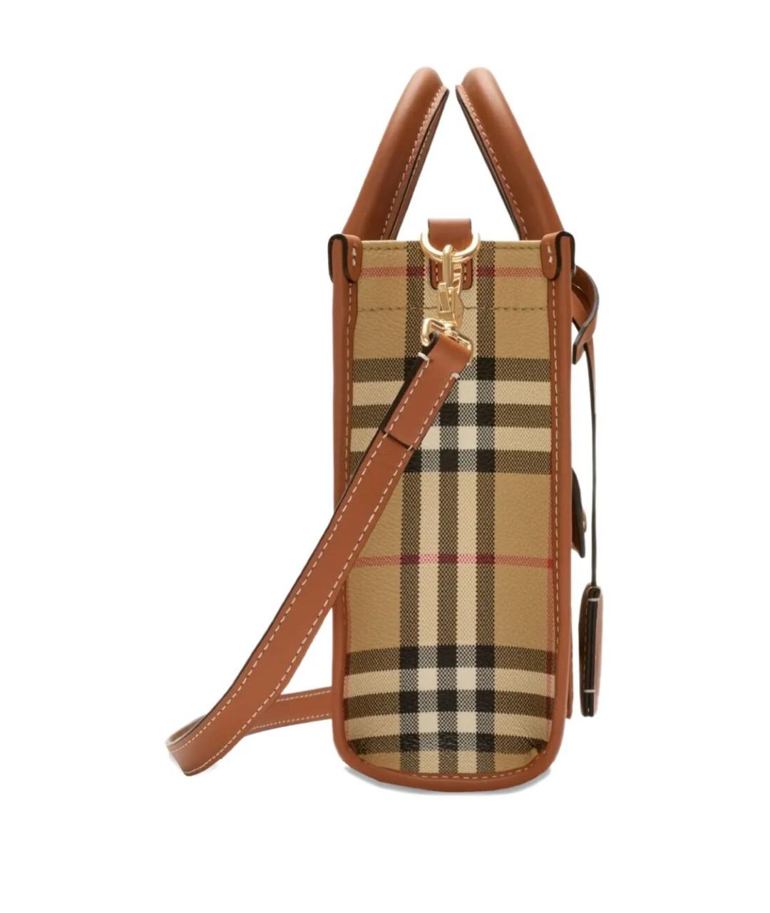 BURBERRY Бежевая хлопковая сумка тоут, фото 3