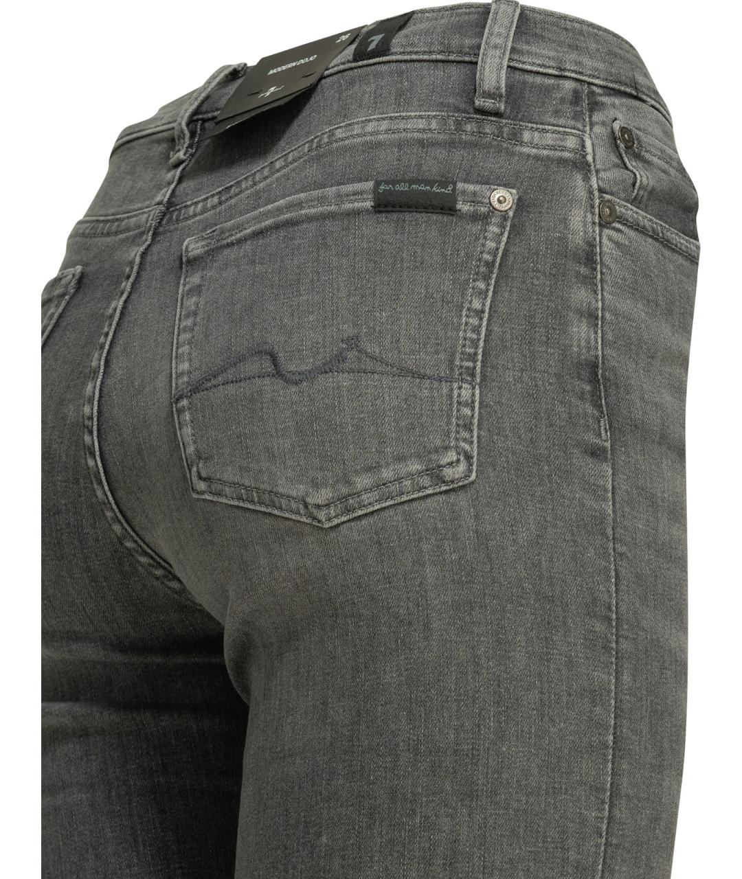 7 FOR ALL MANKIND Серые хлопковые прямые джинсы, фото 4