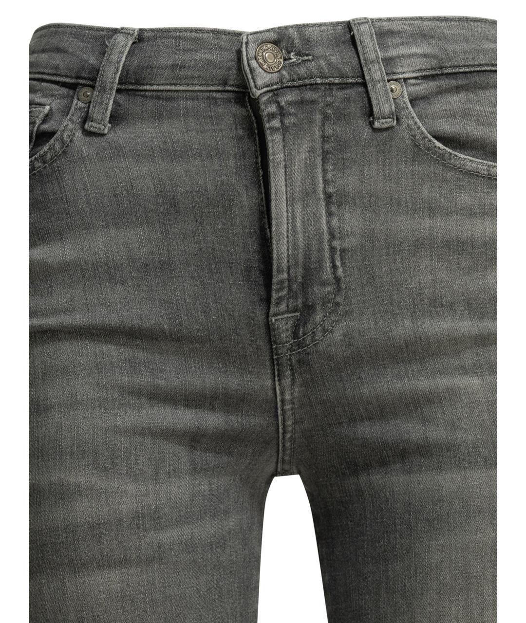 7 FOR ALL MANKIND Серые хлопковые прямые джинсы, фото 3