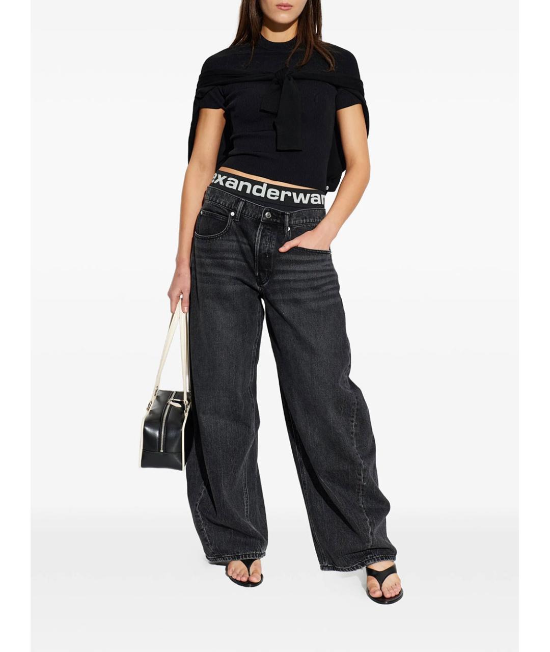 ALEXANDER WANG Серые хлопковые прямые джинсы, фото 2