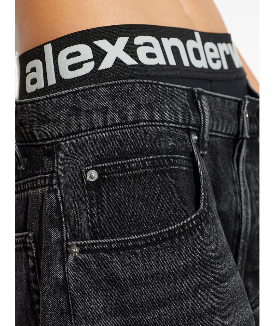 ALEXANDER WANG Серые хлопковые прямые джинсы, фото 5