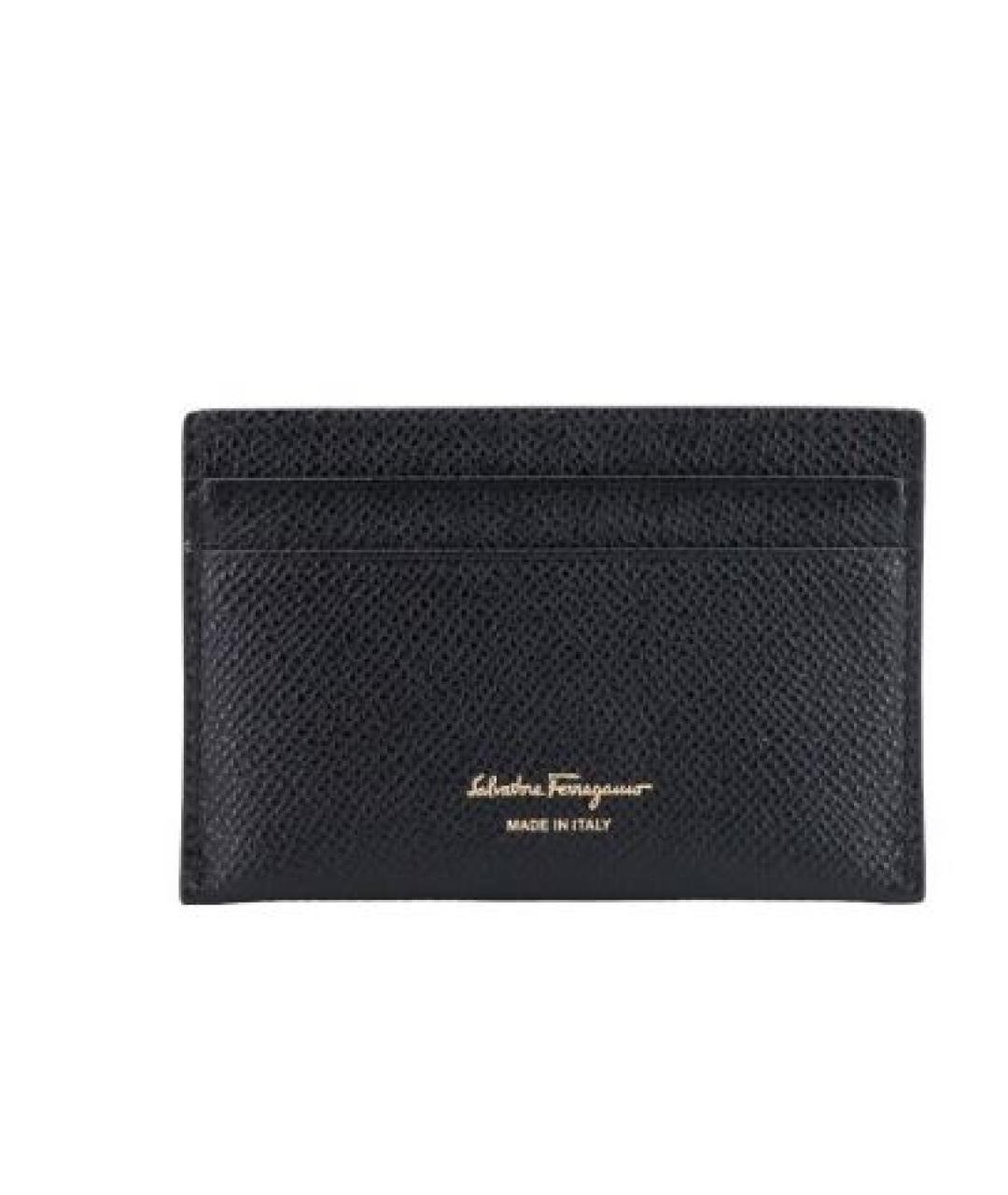 FERRAGAMO Черный кожаный кардхолдер, фото 2