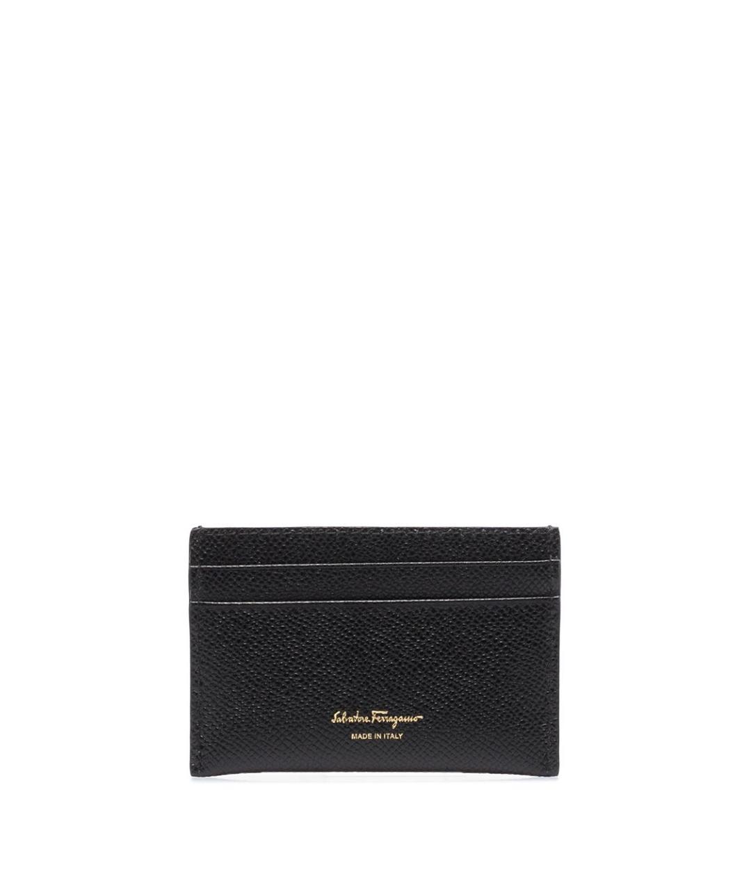 FERRAGAMO Черный кожаный кардхолдер, фото 4