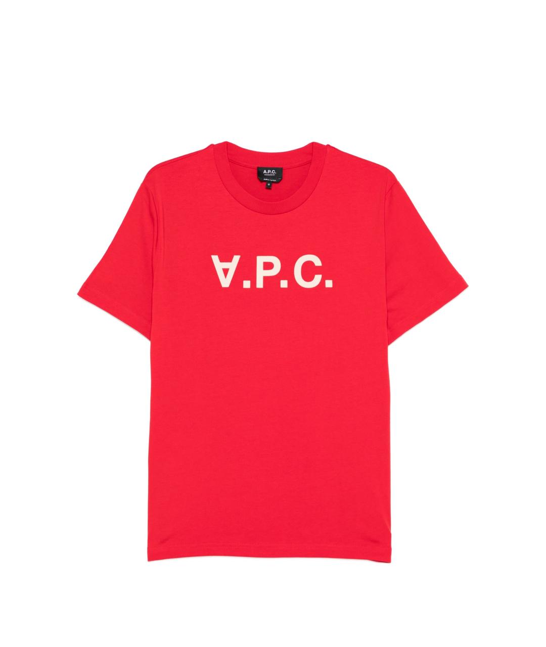 A.P.C. Красная хлопковая футболка, фото 4