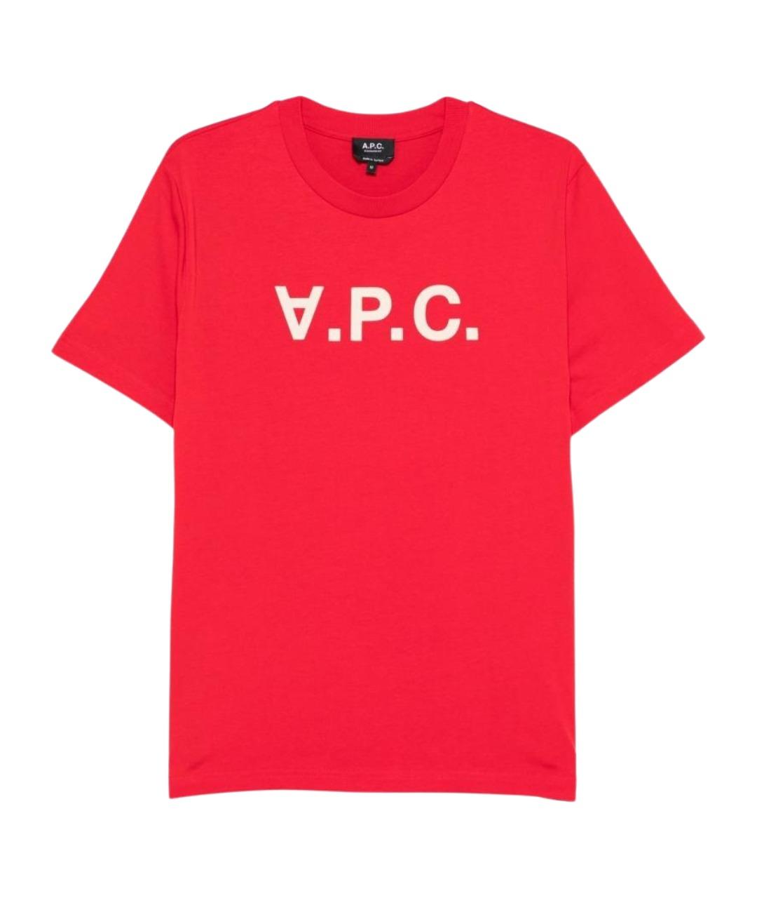A.P.C. Красная хлопковая футболка, фото 1