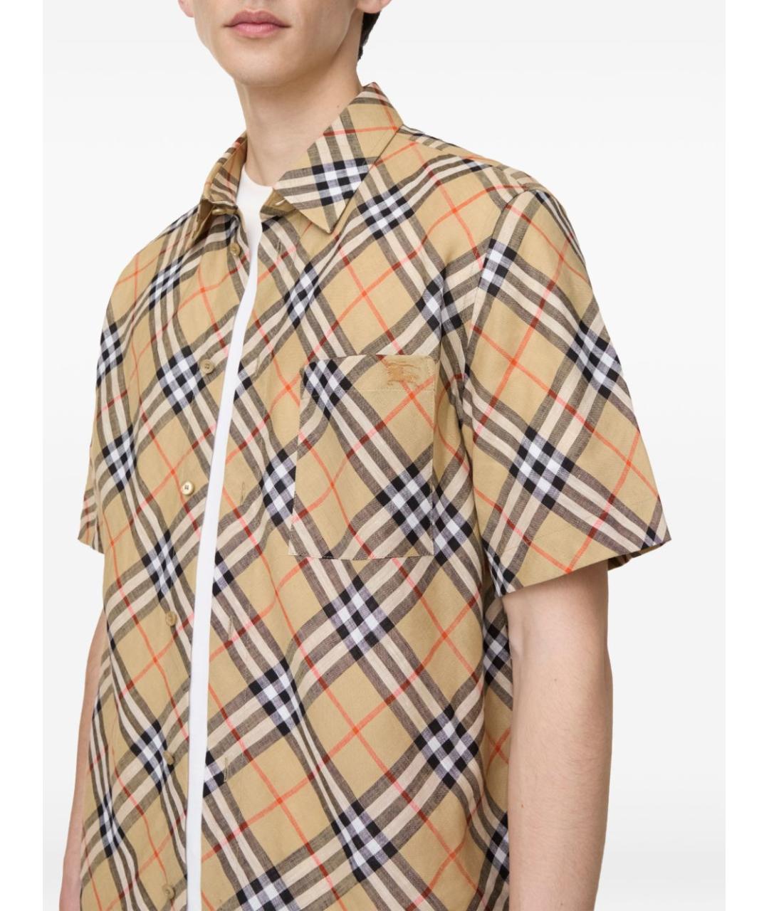BURBERRY Мульти льняная кэжуал рубашка, фото 2