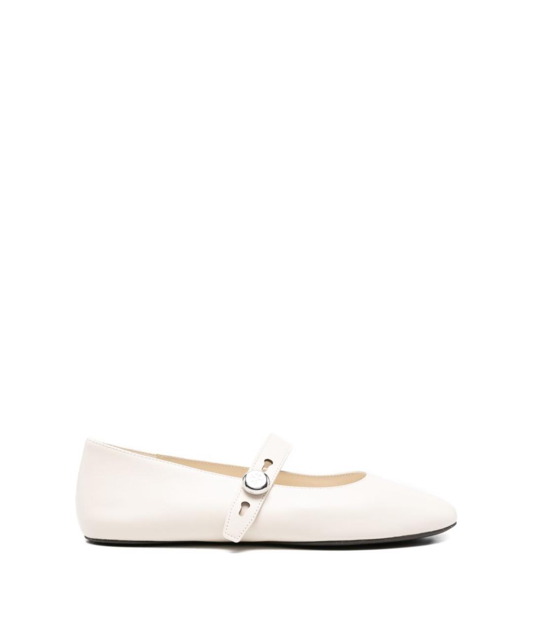 TORY BURCH Белые кожаные балетки, фото 1