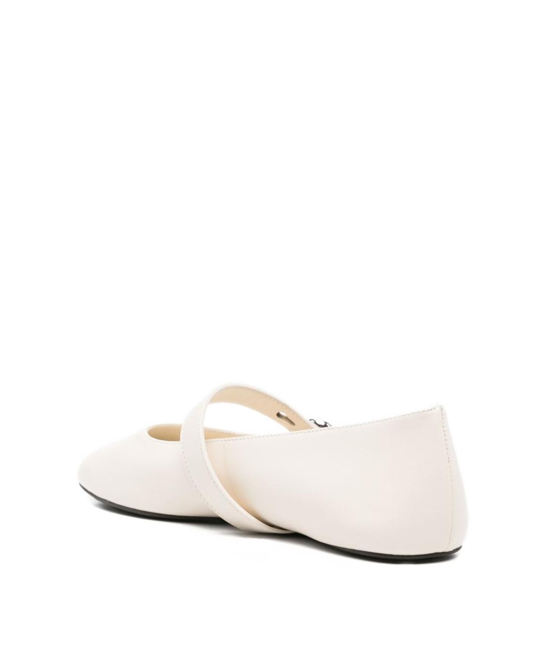 TORY BURCH Белые кожаные балетки, фото 4