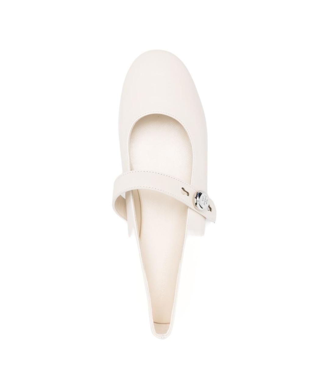 TORY BURCH Белые кожаные балетки, фото 3